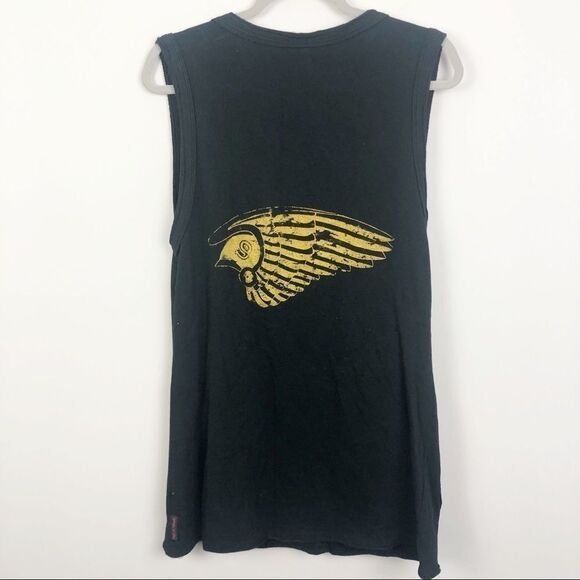 MOTORCYCLE Themed Vest Black Button Up Large - Picture 5 of 6